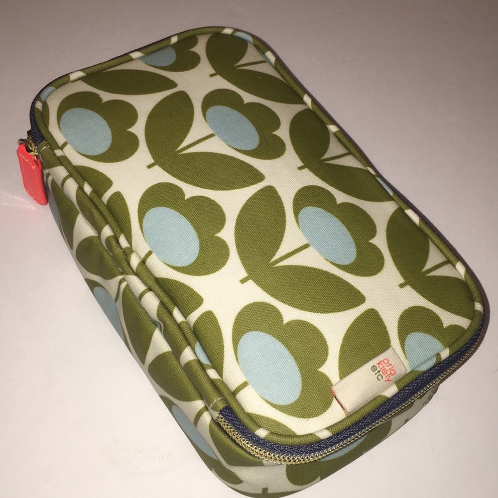 🌿 ORLA KIELY Wild Meadow Double Zip Cosmetic Case